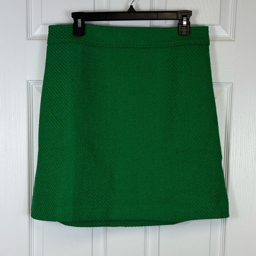NWT J. Crew green tweed A. Line skirt sz 10 - Picture 2 of 7